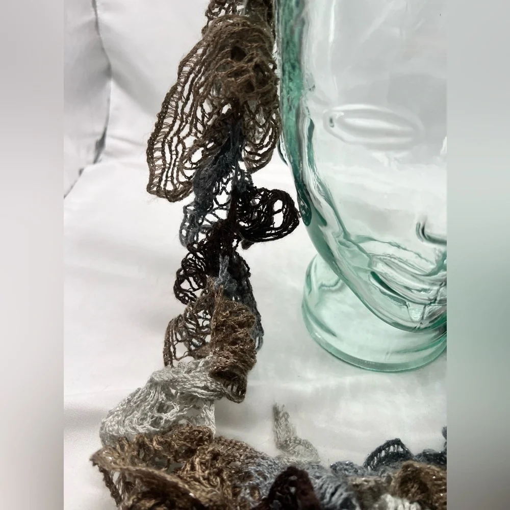 Handmade Crochet Scarf in Earth Tones